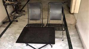Folding Two chairs with center table