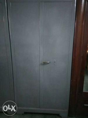 Grey Wooden 2 Door Wardrobe