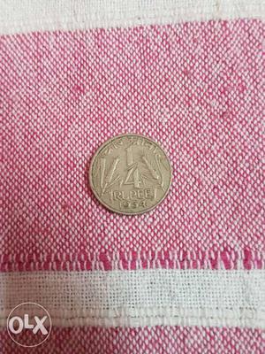 Silver 1/4 Rupee Round Coin