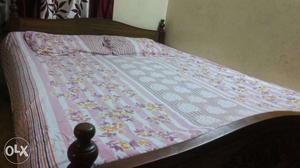 Solid Wood Bed with mattress, 6x5 feet
