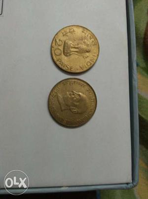 Two Coins- 20 paisa Mahatma Gandhi Coin