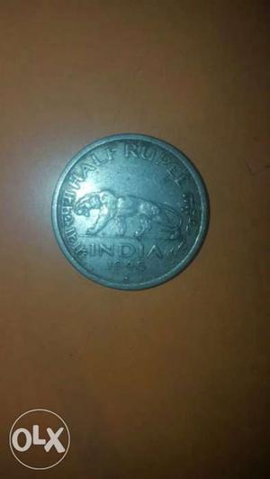  half rupee coin engraving george vi king