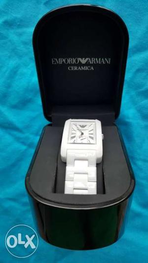 Authentic empario armani ceramic watch with box