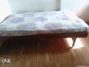 Bed with mattress 2 years old pure sagwanwood wood