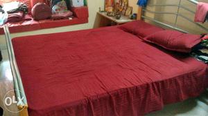 Bed with mattresses(Size 6.5ft x 5ft)