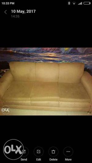 Beige coloured sofa in a very good condition