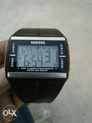 Black And Silver SHHORS Digital Watch