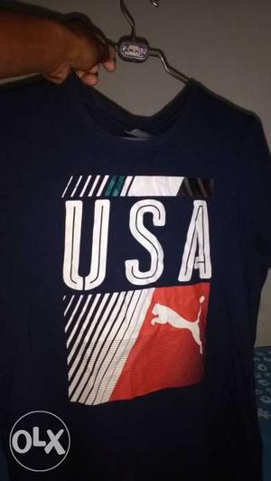Black USA Puma Crew Neck Long Sleeve Shirt