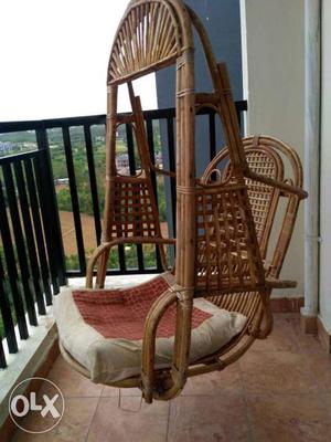 Brown Wooden Hanging Swing Chair