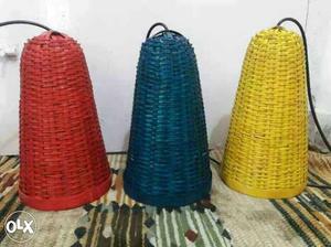 Colorful bamboo hanging lamps