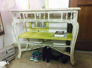 Distressed cream and yellow dressing table