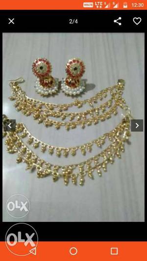 Gold Jhumka Jewelry Set