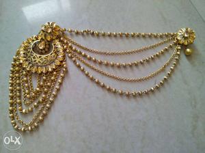 Gold juda accessory and long earings light weight