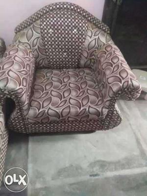 Grey And Black Fabric Sofa Chair