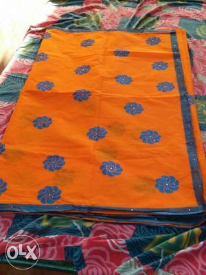 Hand made screen printing pure cotton sari