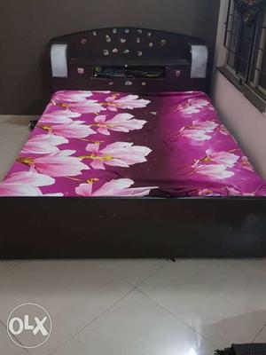 King size bed with storage and mattress with