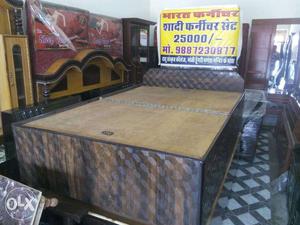 New Brown And Black Wooden diwan Bed Frame