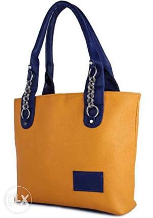 Orange And Blue Leather Shoulder Bag