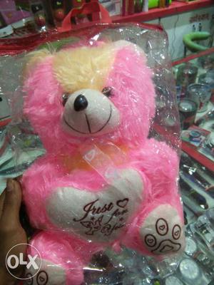 Pink, Yellow, And White Teddy Bear