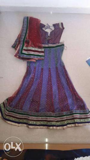 Red And Purple Sari