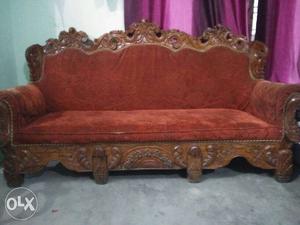 Red Padded Padded Sofa