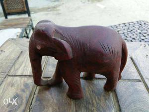 Red Wooden Elephant Figurine