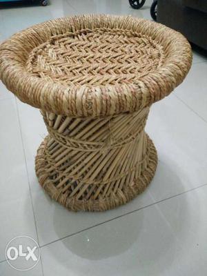 Round cane stool