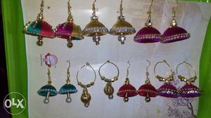 Seven Pairs Of Jhumka Earrings