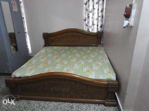Sheesham Wood Double Bed with Kurl-On Mattress