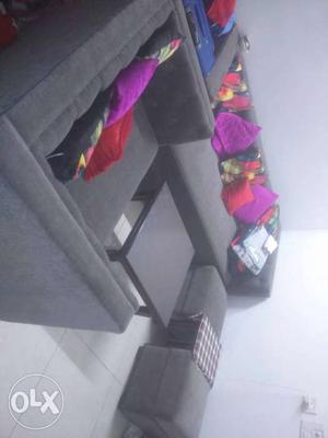 Sofa set 3+2 seater +2puffy,teak centre &pet table