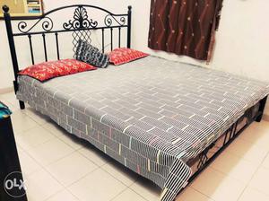Strong iron King size bed with mattress
