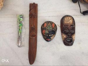 Three Tribal Mask Wall Decors