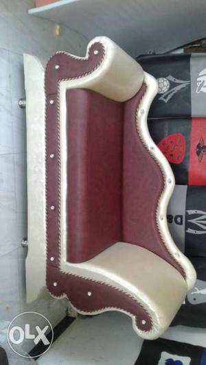White And Red Leather Couch