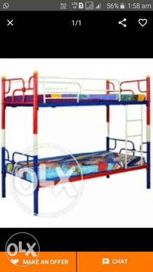 White lokhand Bunk Bed With Mattress And Pillow