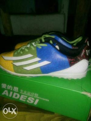 Yellow-blue-and-green Aidesi Athletic Shoes On Box