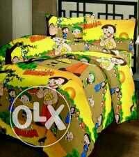 Yellow-green-and-blue Bedding Set
