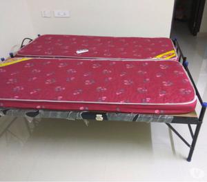 2 single folding cots with mattress Hyderabad