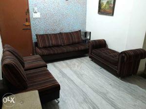 Brown Divan, Loveseat And Two Sofa Chairs