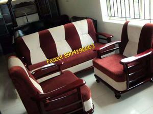 Charlie rubber wood sofa set branded with 3 year warranty