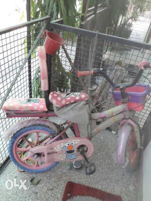 Children's Pink Training Bike