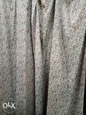 Gray And Brown Floral Curtain