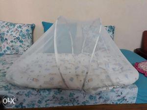 New Born Baby Bed with white net & pillow