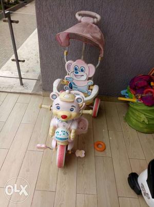 Pink And White Mouse Design Push Trike