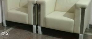 Sofa with Stainless steel body & Leather Material Finishing