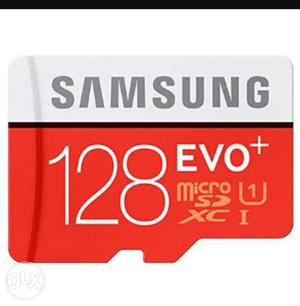 128 gbEvo+ green And White Samsung MicroSD Card