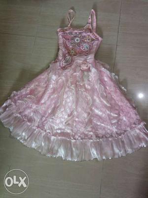 Baby pink colour evening dress for girls (8 to 12 age)