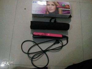 Black And Pink Electric Hair Iron With Case And Box