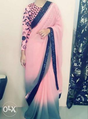 Black And Pink Floral Traditional Dress