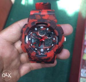 Black And Red Coated Watch