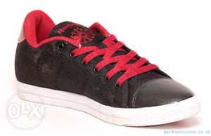 Black And Red Reebok Low Top Shoe